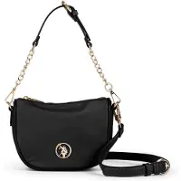 U.S. POLO ASSN. Schultertasche Umhängetasche Houston Mini Round Hobo Bag Black schwarz