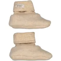 Huttelihut - Kid's Footies Wool Fleece 2-Layer - Merinosocken Gr 50/56 braun/beige