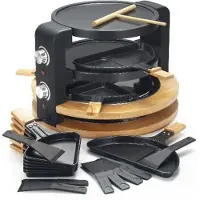 Kitchen Chef KCWOOD.8.SUPER, 8 Person(en), Metall, Holz, Schwarz, Holz, Drehregler, 1500 W, 370 mm