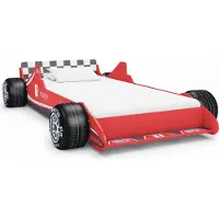 Syfax Kinderbett im Rennwagen-Design 90 x 200 cm Rot