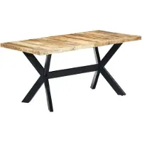 Syfax Esstisch 160x80x75 cm Raues Mangoholz