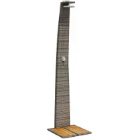 vidaXL Gartendusche Grau 55x60x224 cm Poly Rattan und Akazienholz