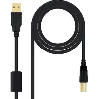 Nanocable 10.01.1203, 3 m, USB A, USB B, USB 2.0, Männlich/Männlich, Schwarz