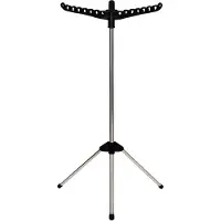 Relaxdays Bügelwäscheständer, für 27 Bügel, klappbar, 15kg belastbar, Wäschestandtrockner, HxD:143x56 cm, schwarz/silber
