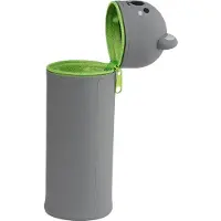 Puckator Koala Federmäppchen aus Silikon, Grau, 18cm Länge, 6cm Durchmesser, mit grünem Reißverschluss
