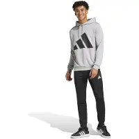 Adidas Trainingsanzug SPORTSWEAR "BIG LOGO HOODED", Herren, Gr. XL, grau (medium grau heather), Obermaterial: 100% Polyester, Sportanzüge Trainingsanzug, zweiteiliges Set aus Hose und Hoodie