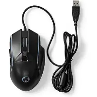 Nedis GMWD510BK Gaming-Maus 800/1200/2400/3200/4800/7200 dpi 6 Tasten 1,5 m LED