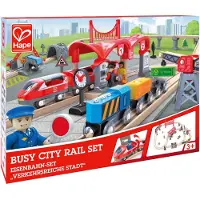 Hape BUSY CITY RAIL SET, Zug- & Schienen-Set, 3 Jahr(e), Mehrfarbig