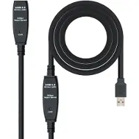 Nanocable 10.01.0313, 15 m, USB A, USB A, USB 3.2 Gen 1 (3.1 Gen 1), 5 Gbit/s, Schwarz