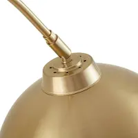 LINDBY Bogenstehlampe Moisia, messingfarben, Metall, 148 cm