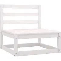 vidaXL 3-tlg. Garten-Lounge-Set mit Kissen Weiß Kiefer Massivholz