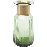 Kare Vase Barfly, grün, Glas, Höhe 30 cm, mundgeblasen