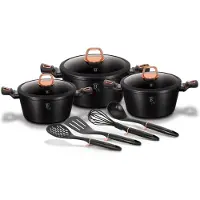 Berlinger Haus BH-6154 Kochgeschirr-Set aus schwarzem Rosengranit