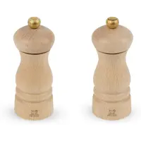 Peugeot Pfeffer- und Salzmühle CLERMONT Duo, 13 cm, Praktisches Gewürzmühlen Set für den täglichen Gebrauch, 1 Set, Farbe: natur