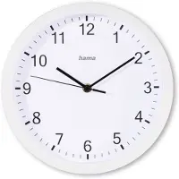 Hama Elba, Wand, Quarzuhr, Rund, Weiß, Kunststoff, Glas