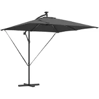vidaXL Sonnenschirm mit LED-Lichtleisten Anthrazit 249 x 249 x 250 cm