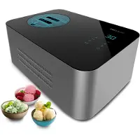 Cecotec Gelacy 1500, Kompressor Eismaschine, 1,5 l, 1 Becken, Schwarz, 30 min, LED