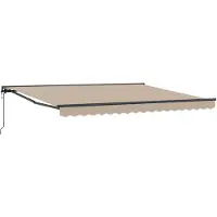 vidaXL Markisenrahmen Beige 400 x 300 cm Polyester mit PolyurethanBeschichtung