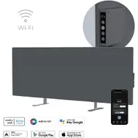 AENO GH5S Intelligentes Infrarot-Heizpaneel – LED-Display – Elektrisches Heizgerät 700W - Infrarot + Konvektion - Grau