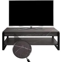 Mendler TV-Rack HWC-L53, Fernsehtisch Lowboard TV-Tisch, Metall 42x120x44cm Marmor-Optik grau