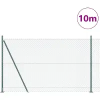 vidaXL Maschendrahtzaun mit Betonsockel 10 x 1,6 m Grün Netz