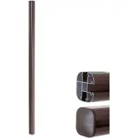 Mendler Alu-Pfosten Sarthe-WPC-Zaun, Pfeiler Pfahl, Stecksystem 240cm, braun