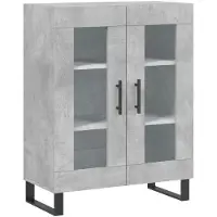 vidaXL Highboard Betongrau 69,5x34x180 cm Holzwerkstoff