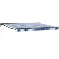 vidaXL Markisenrahmen Blau und Weiß 400 x 300 cm