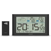 Hama 00222216, Schwarz, Innen-Hygrometer, Innen-Thermometer, Außen-Hygrometer, Außen-Thermometer, Hygrometer, Thermometer, Hygrometer, Thermometer, 20 - 95%, 20 - 95%