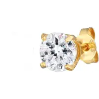 KUZZOI Paar Ohrstecker "Ohrringe Ohrstecker 925 Sterling Silber mit Kristalle von Swarovski(R)(Einzelstecker)" Gr. 6, gold, Ohrringe, Damen, 6, Silber 925 (Sterlingsilber), Paar Ohrstecker