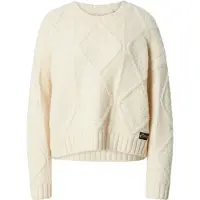 Superdry für Damen. W6110498A Milchweißer Grobstrick-Pullover (XL), Lässig, Polyester, Langarm