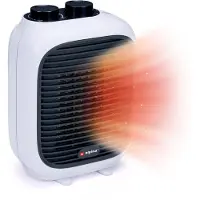Alpina Heizlüfter 1500W – Elektrischer Heizstrahler für warme & kalte Luft – Mini Elektroheizung mit Griff – Kompakt für Räume 10–15 m² Zeltheizung Warmluftgebläse – Weiß