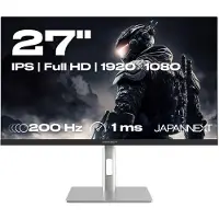 Japannext JN-I270FHD200F-HSP, 68,6 cm (27"), 1920 x 1080 Pixel, Full HD, LED, 0,5 ms, Silber