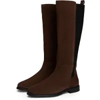 Tommy Hilfiger Stiefel "FLAG SUEDE LONG BOOT", Langschaftstiefel, Reißverschlussstiefel mit Logoflaggen-Detail