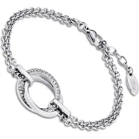 Lotus Armband "Essentials", silber (edelstahlfarben, kristallweiß, kristallweiß), Armbänder, Damen, 20,8cm, Edelstahl, Armband, mit Glasstein