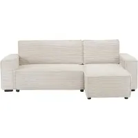 Palozi Ecksofa aus Cord "Opera" - 3-Sitzer - Beige