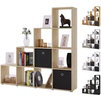VCM Standregal "Holz Stand Treppenregal Regal 10 Fächer Napoli", schwarz, B:143cm T:29cm, Regale, Standregal