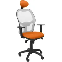 Piqueras Y Crespo Jorquera Stuhl graues Netzgeflecht bali orange Sitz mit fester Kopfstütze