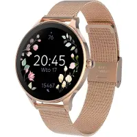 Forever smartwatch SB-306 rosegold, Smartwatch für Damen, 1,19", IP67, Wasserdicht, Pulsmesser, Schrittzähler, Aktivitätstracker, Fitness Tracker