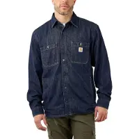 Carhartt Relaxed Fit Denim Fleece Lined Press-stud Front Shirt glacier (H84) M REG