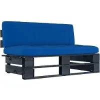vidaXL Garten-Mittelsofa aus Paletten Schwarz Kiefernholz Imprägniert