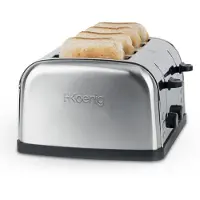 H.Koenig Toaster TOS14 / 4 Scheiben / 6 Bräunungsebenen / 3 Funktionen / Krümelfach / Edelstahl