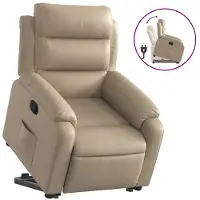 vidaXL Relaxsessel mit Aufstehhilfe Cappuccino-Braun Kunstleder