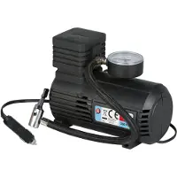 All Ride Tragbarer Kompressor Luftkompressor 15Bar - Fahrzeuganschluss Zigarettenanzünder - Inkl. Luftschlauch 45 CM - 140 x 80 x 170 MM - Leistung 144W - Kunststoff - Schwarz
