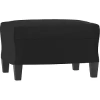 vidaXL Sessel mit Hocker Schwarz 60 cm Kunstleder
