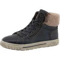 Mustang Winterboots SHOES "Janique", Damen, Gr. 42, Warmfutter, blau (navy), Lederimitat, Textil, used, Schuhe Winterboots, High Top Sneaker, Winterboots mit Warmfutter
