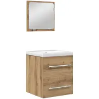 vidaXL Badezimmermöbel-Set 2 Stk. Artisan-Eiche Holzwerkstoff