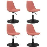 vidaXL Esszimmerstühle 4 Stk. Drehbar Rosa Samt