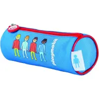 OEM Dohe - runde Schultasche - Reißverschluss de, offiziell lizenziert, strapazierfähiges Polyester, 21x7,5x7,5 cm, Schulmaterial - PLAYMOBIL Core - Blau