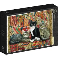 Grafika Puzzle Christie, Posky und Zelly auf einem Deco-Teppich - 1000 Teile